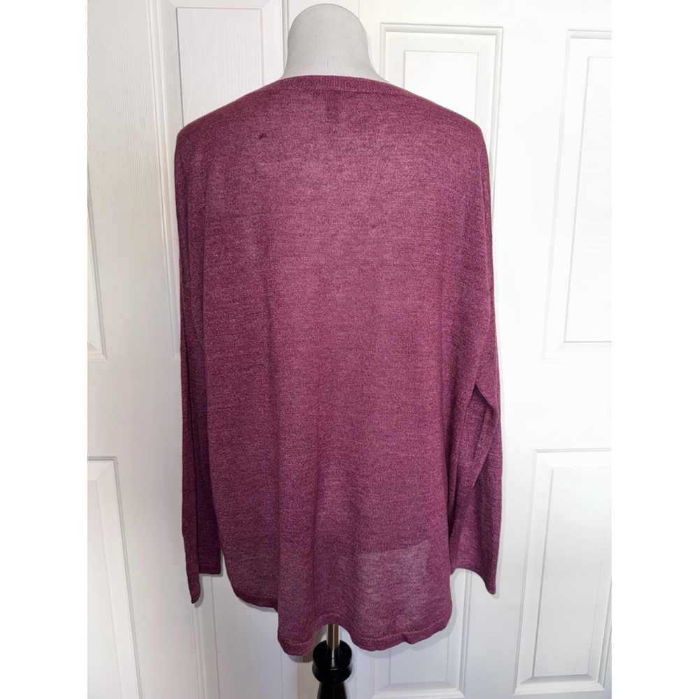 Eileen Fisher Sustainable Hemp Tencel Top L Boxy Minimalist Coastal Grandma - Picture 2 of 8